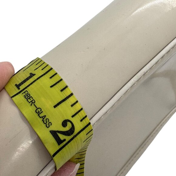 Lauren Ralph Lauren Cream Leather Crossbody Bag With Adjustable Strap & Gold - Picture 9 of 12